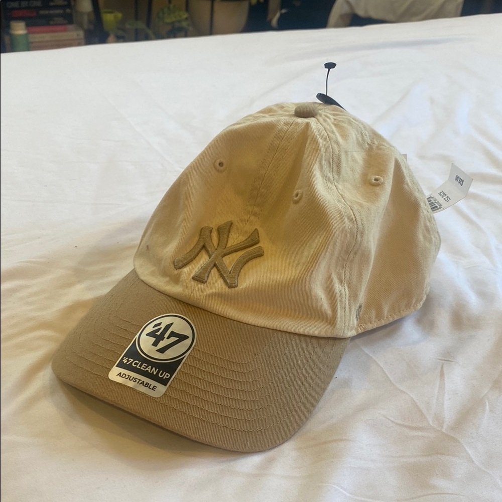 47 Brand Cream and Tan NY Cap